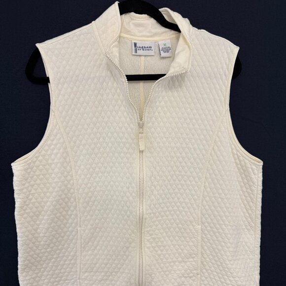 Windham Harbour Women's Winter White Sleeveless Zip Up Jacket/Vest Size XL - Picture 1 of 6